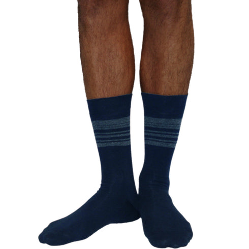Κάλτσα Dimi Socks Ανδρική Ρίγες Βαμβακερή 95% ΜΠΛΕ