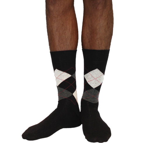 Κάλτσες Dimi Socks Ανδρικές 95% Βαμβακερές καρό ΜΑΥΡΕΣ