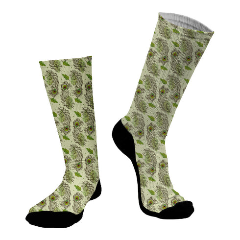 Κάλτσες #doyoudaresocks Digital Printed SuperSport Peacock Leafs (code 70028)