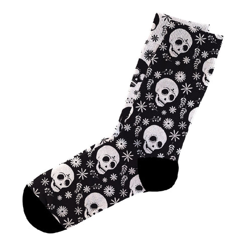 Κάλτσες #doyoudaresocks Digital Printed Casual Black&White Skulls (code 60024)