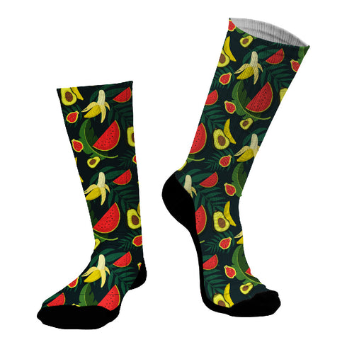 Socks #doyoudaresocks Digital Printed SuperSport Tropical Fruits (code 70040)